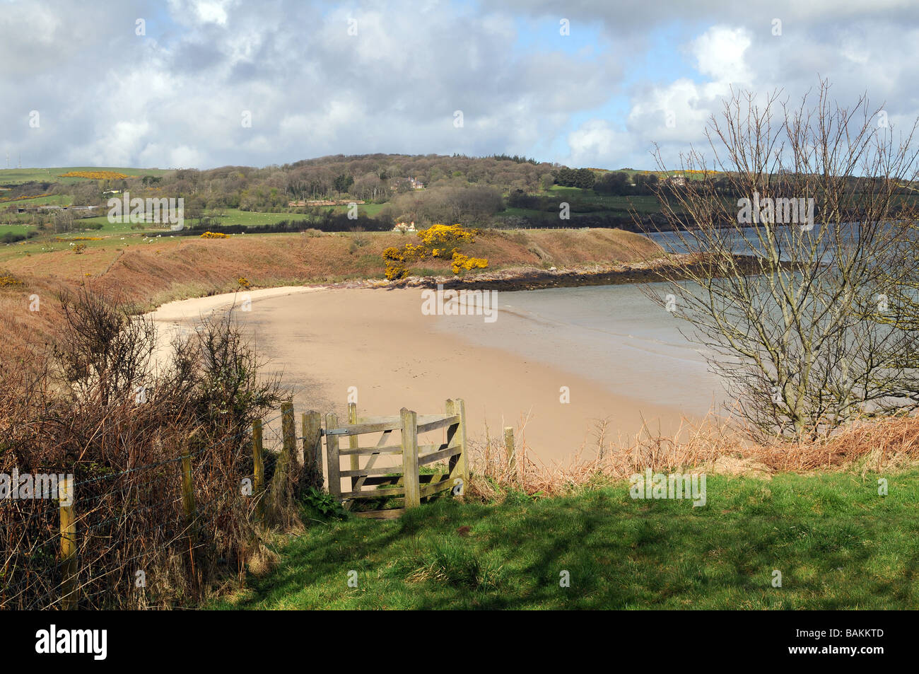 Dulas spiaggia da Afon Goch estuario sull'Anglesey sentiero costiero sulla costa nord est dell'isola di Anglesey. Foto Stock