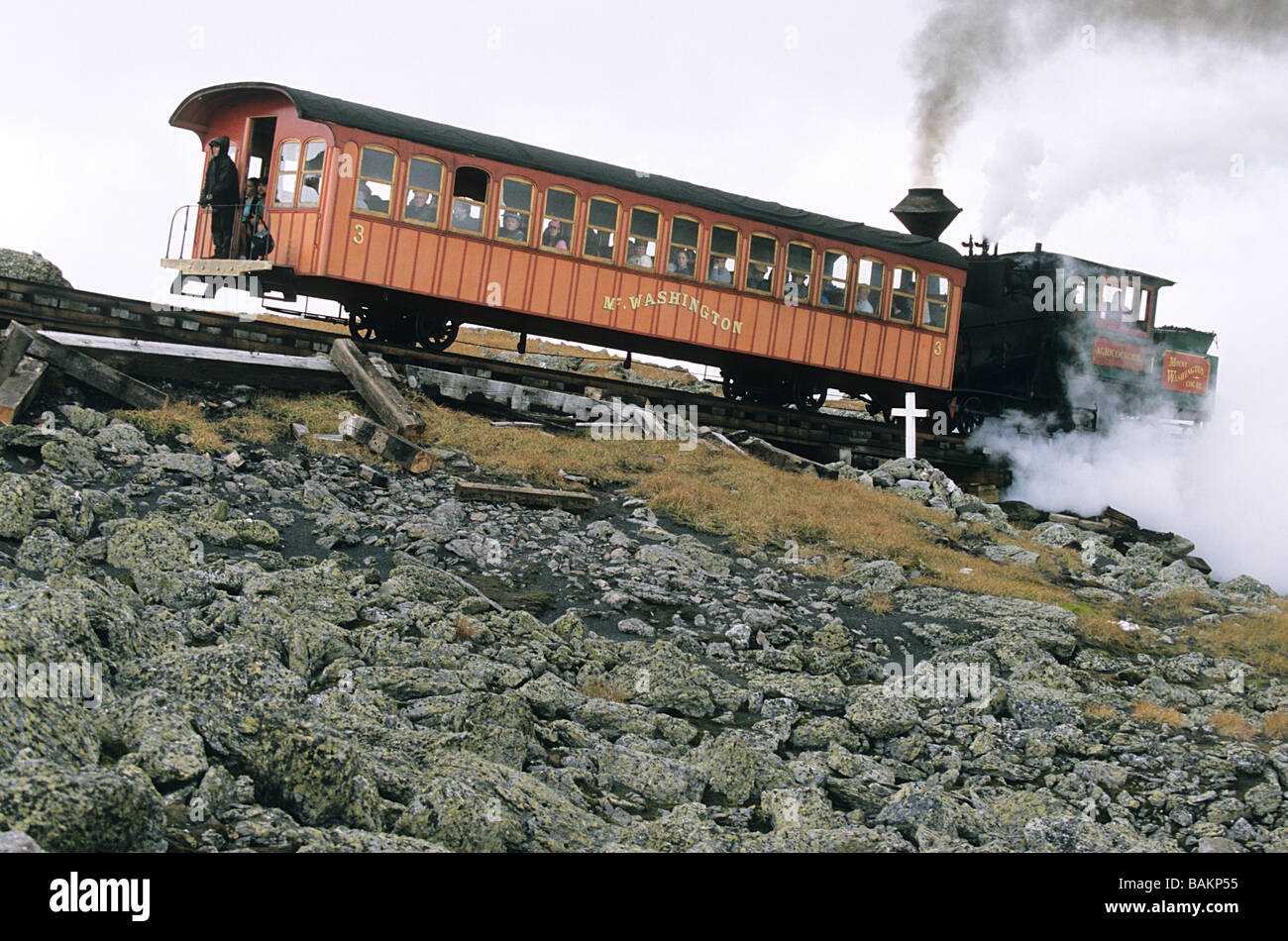 Stati Uniti, New Hampshire, treno cog sul monte Washington Foto Stock