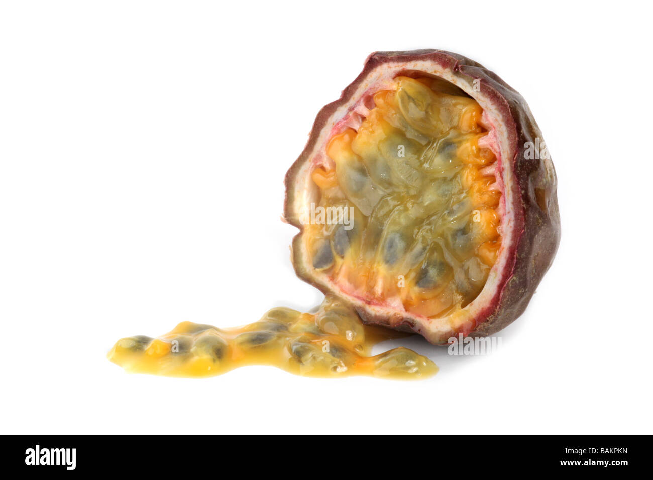 Frutti della passione con semi rovesciato Foto Stock