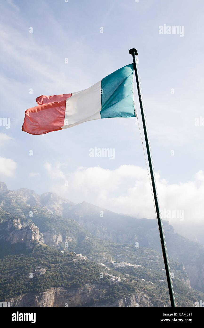 Bandiera Italiana riviera italiana Foto Stock
