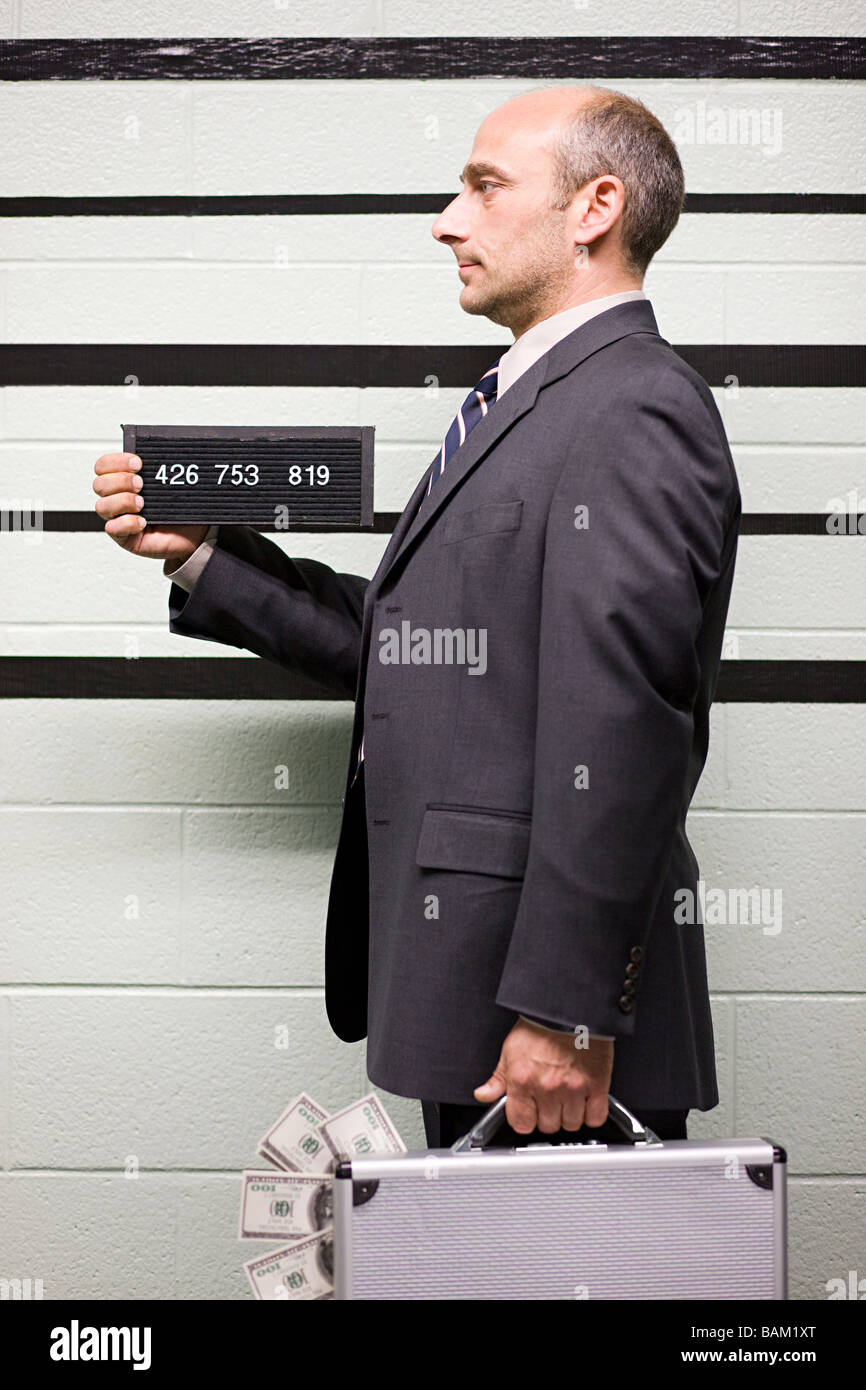 Mugshot di imprenditore Foto Stock