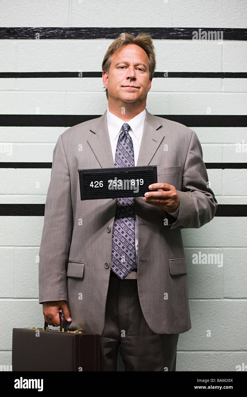 Mugshot di imprenditore Foto Stock