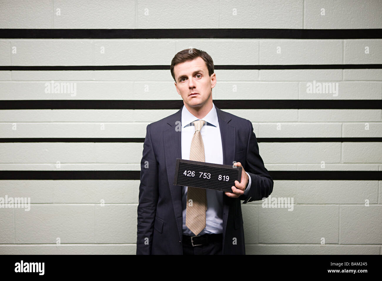 Mugshot di imprenditore Foto Stock
