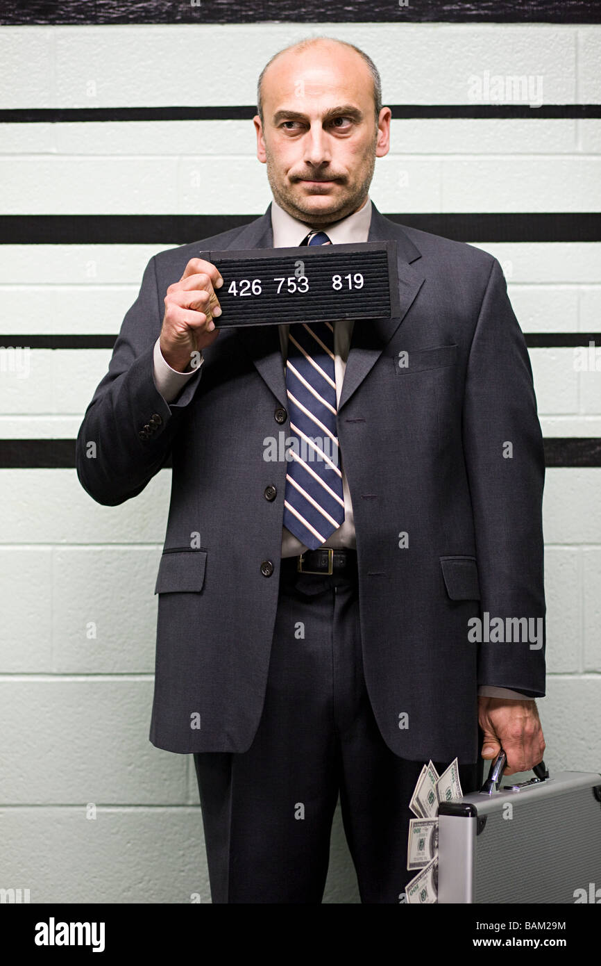 Mugshot di imprenditore Foto Stock