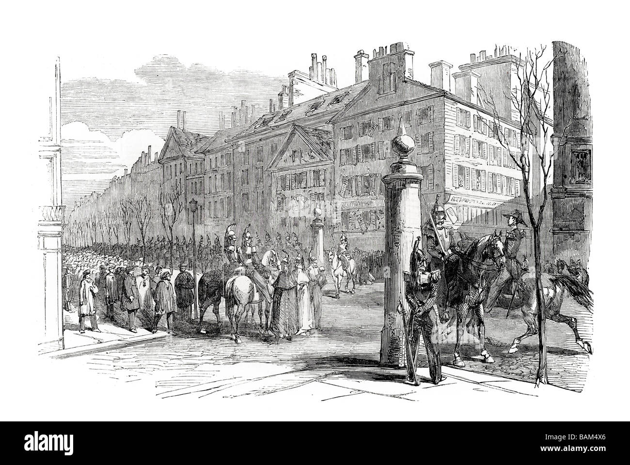 Boulevard Montmartre Parigi grand Vivienne Faubourg rue du Faubourg Richelieu Drouot Lettres patentes de juillet 1851 Foto Stock