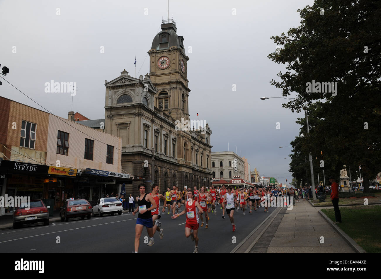 Ballarat,AustraliaThe inizio di un fun run.GoldDiscovered nel 1851.Sito di Eureka Rebellion,22 minatori sono morti,un defin.Australian Histo Foto Stock