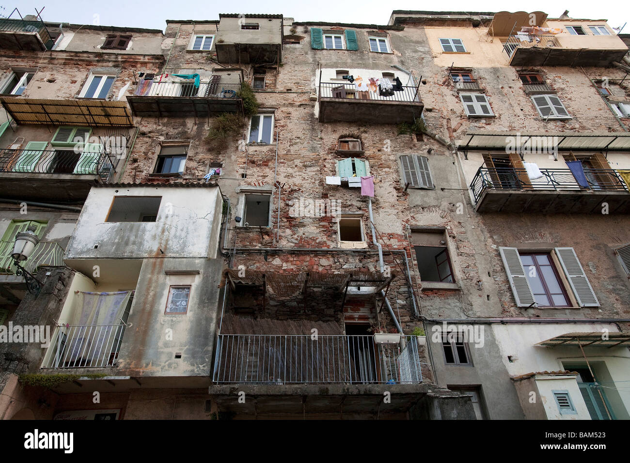 Francia, Haute Corse, Bastia, Saint Charles Borromee district, facciata Foto Stock