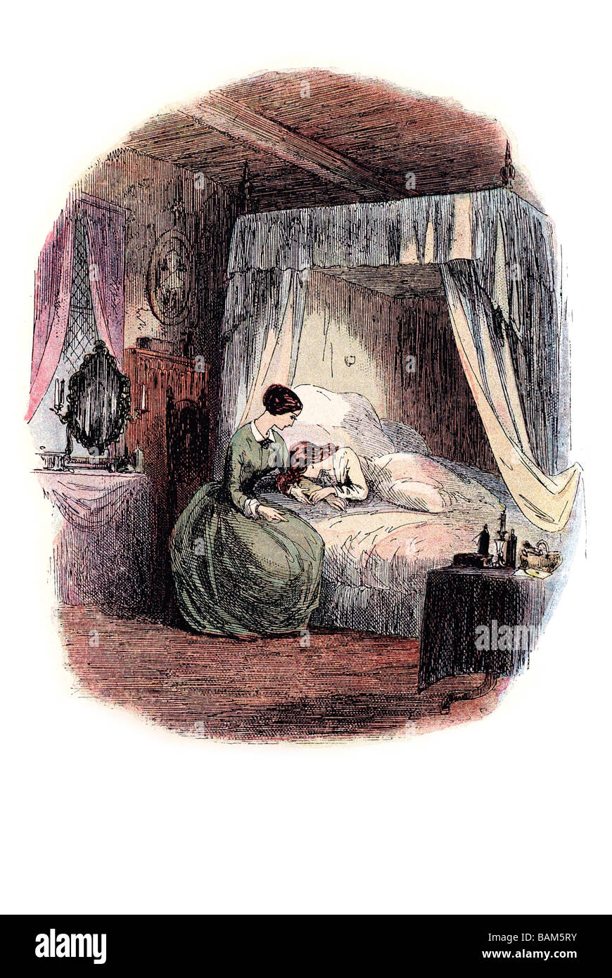 Infermiere e paziente Bleak House è il nono romanzo di Charles Dickens pubblicato in venti rata mensile Foto Stock