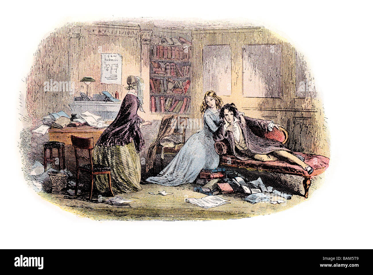 Luce Bleak House è il nono romanzo di Charles Dickens pubblicato in venti rata mensile Foto Stock