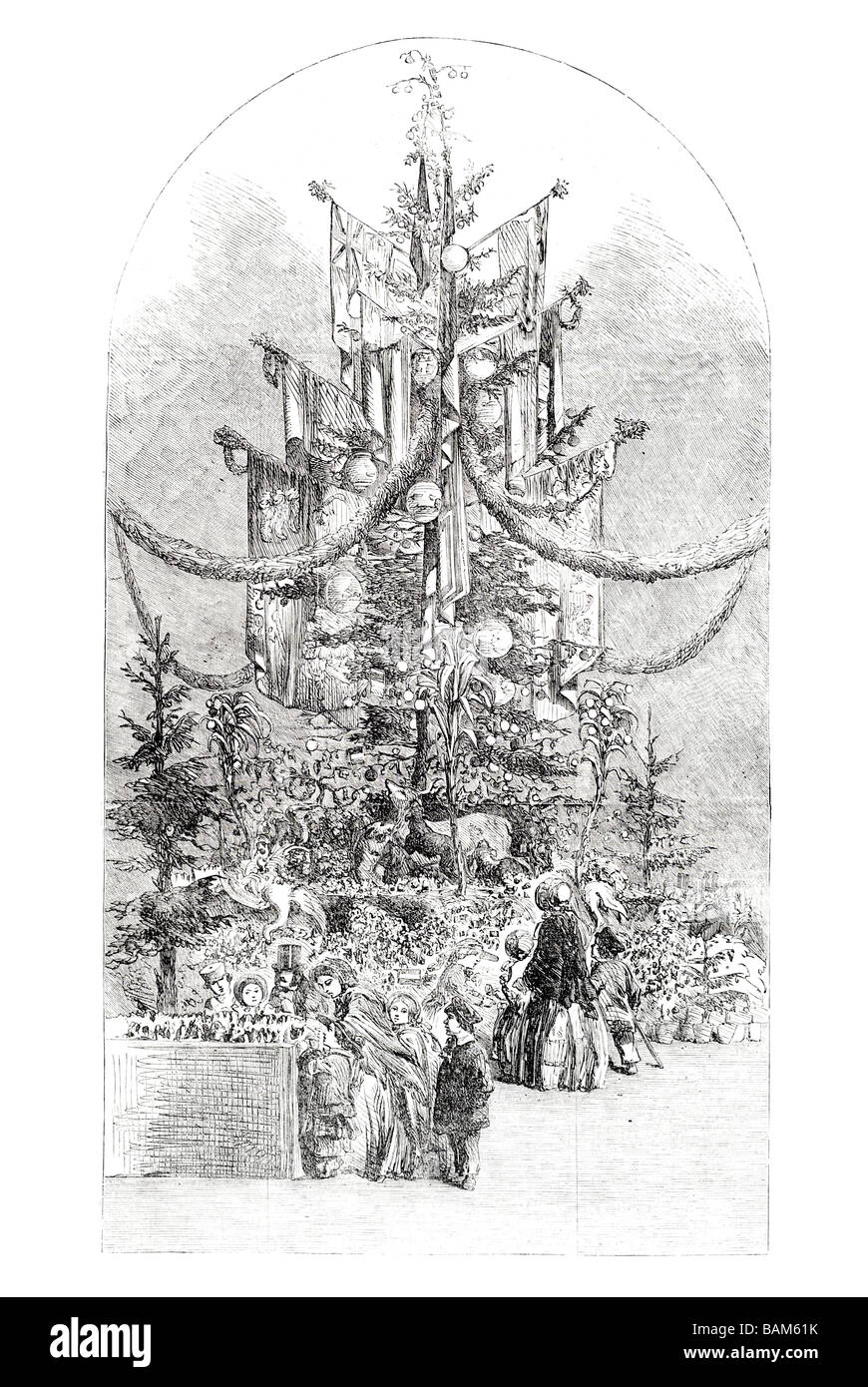 Gigantesco albero di Natale presso il palazzo srystal sydenham 1854 Foto Stock