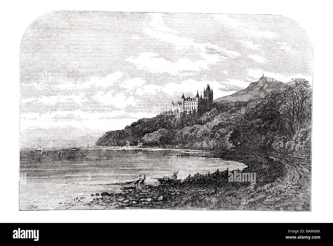 Dunrobin Castle da est Sutherland Highland Scozia 1855 placcati medievale da favola Baronale Scozzese tenda Foto Stock