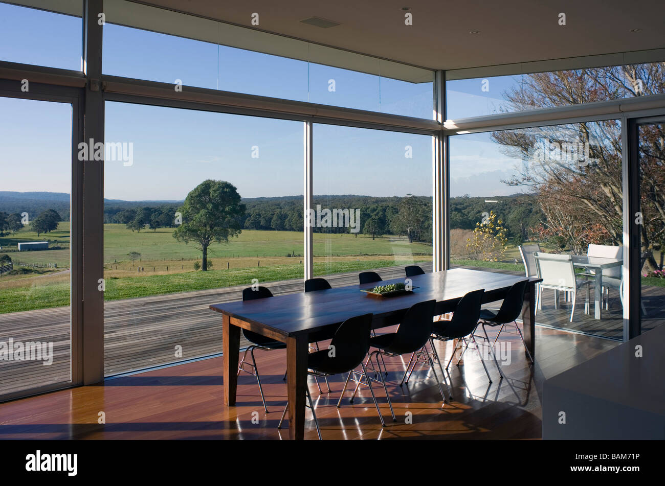 Casa Kangaloon, Kangaloon, Australia, Tom Isaksson architetto, Kangaloon House Firenze la smaltatura e la vista. Foto Stock