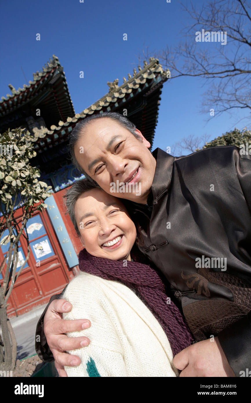 Ritratto di sorridente Coppia di anziani Foto Stock