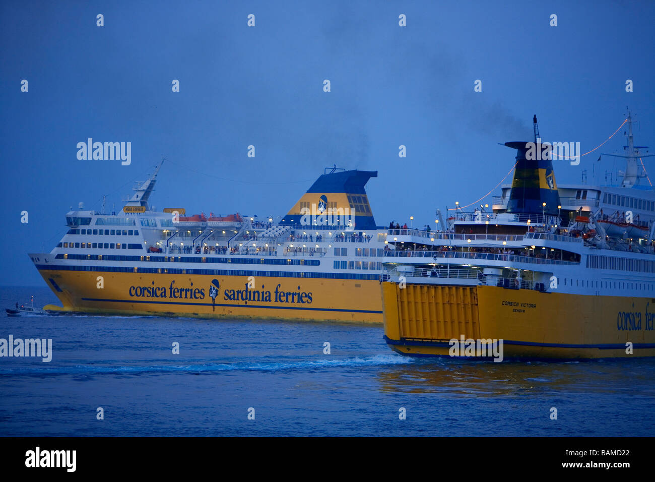 Francia, Haute Corse, Bastia, partenza della Corsica Ferries Foto Stock