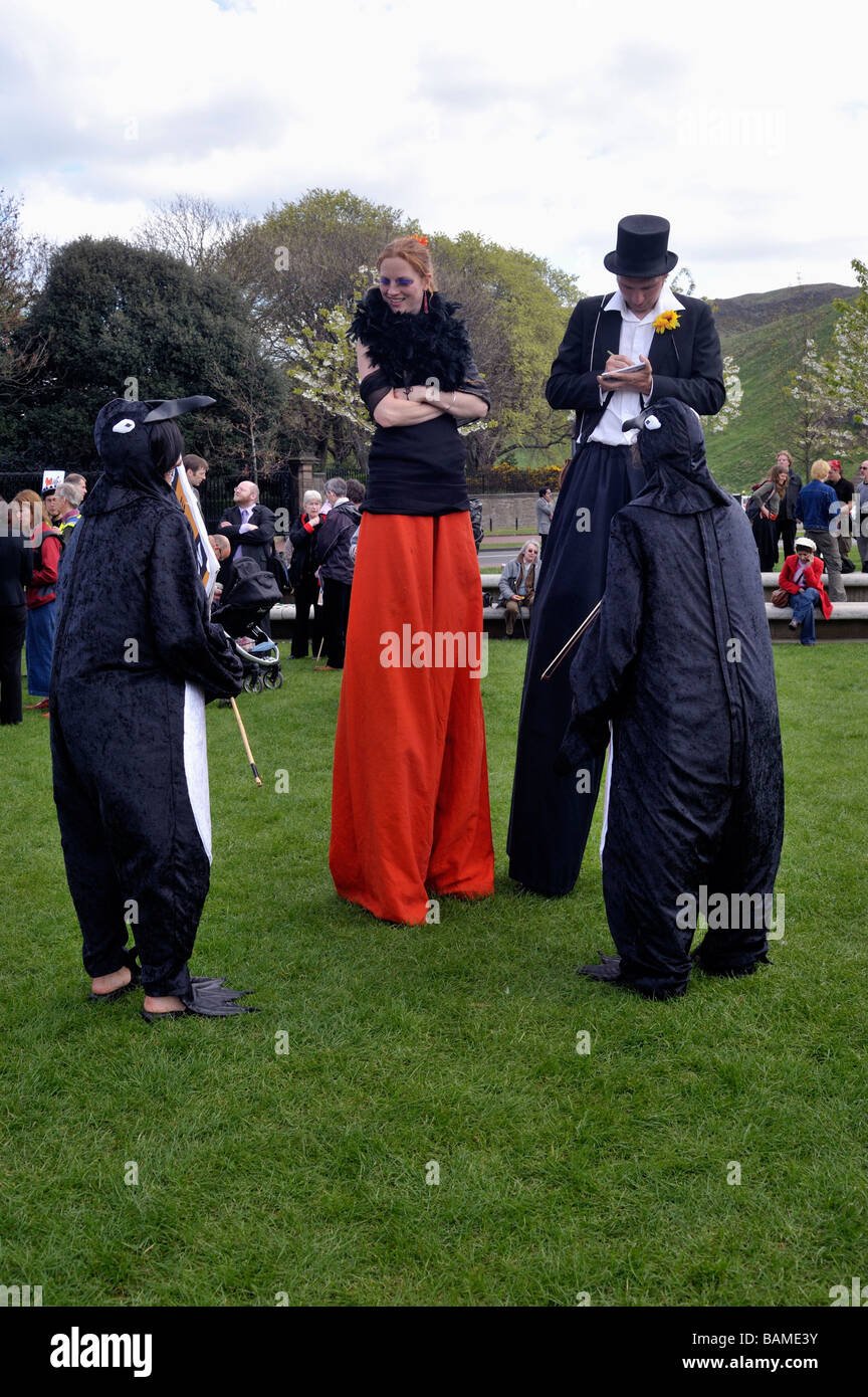 Protesta a Edimburgo il 22 di aprile 2009 Foto Stock