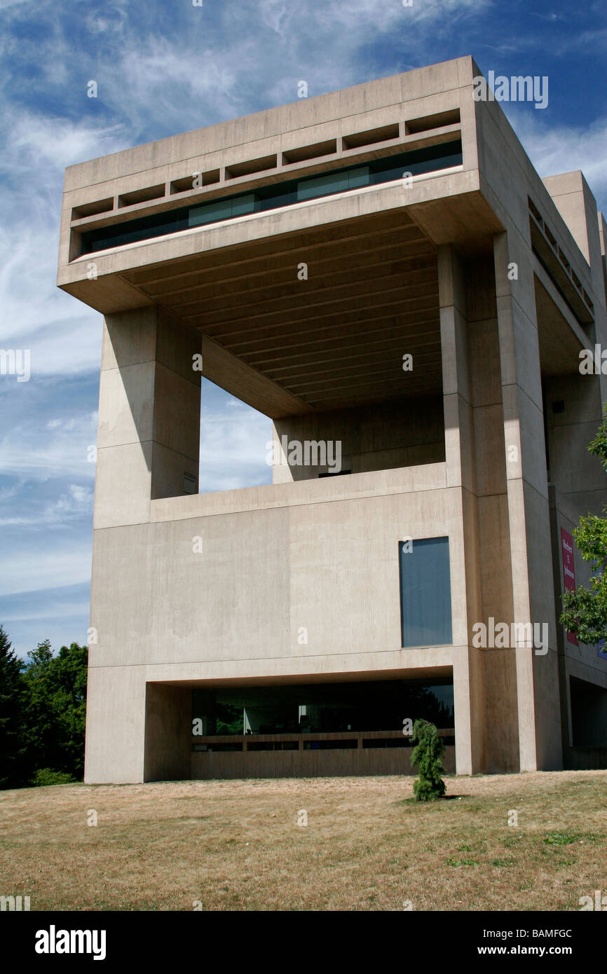 Herbert F. Johnson Museo di Arte progettato dall architetto I. M. Pei presso la Cornell University di Ithaca, New York, Stati Uniti d'America Foto Stock