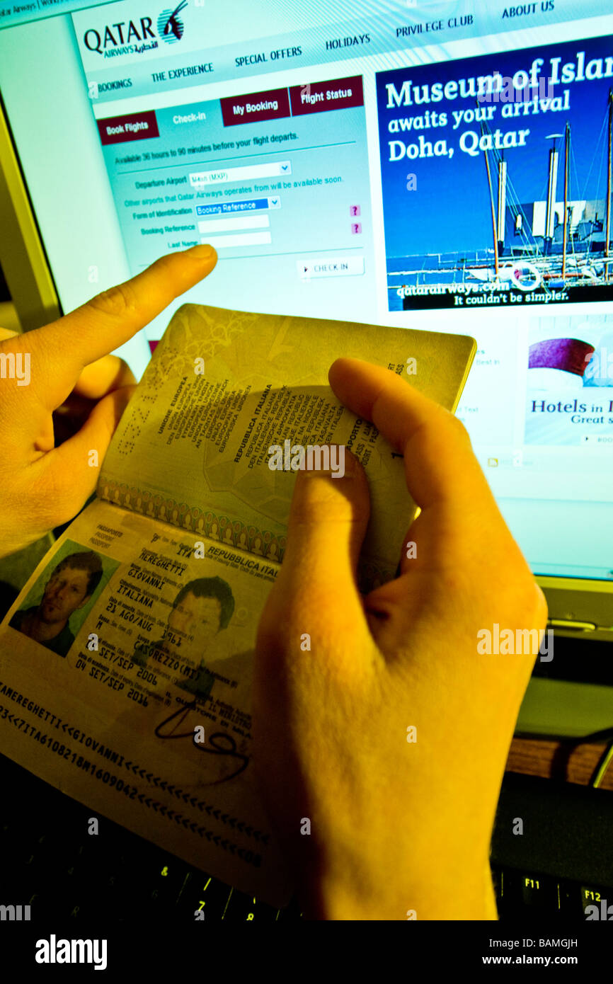 check-in online Foto Stock