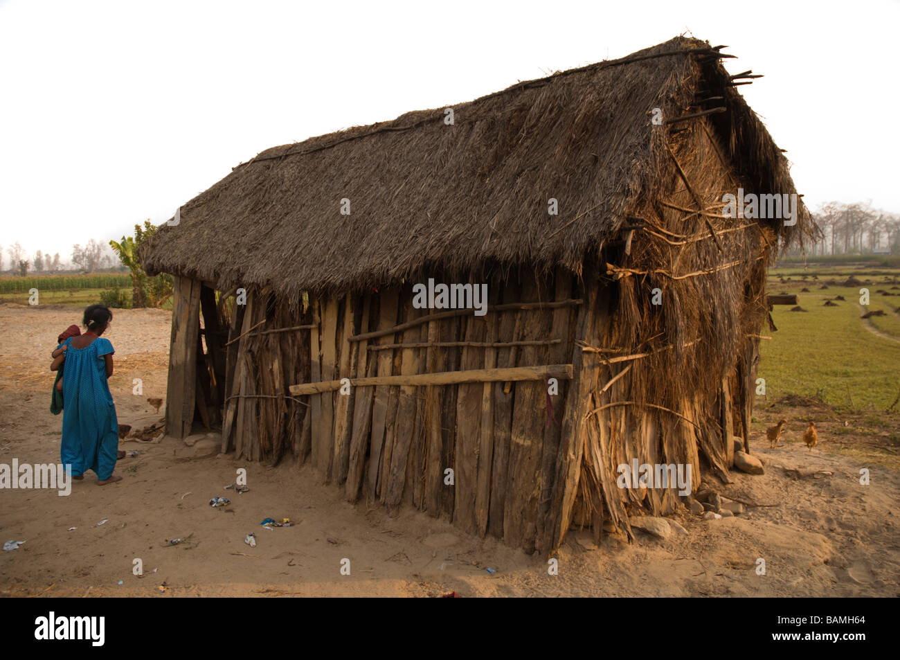 La povertà rurale in Nepal Foto Stock