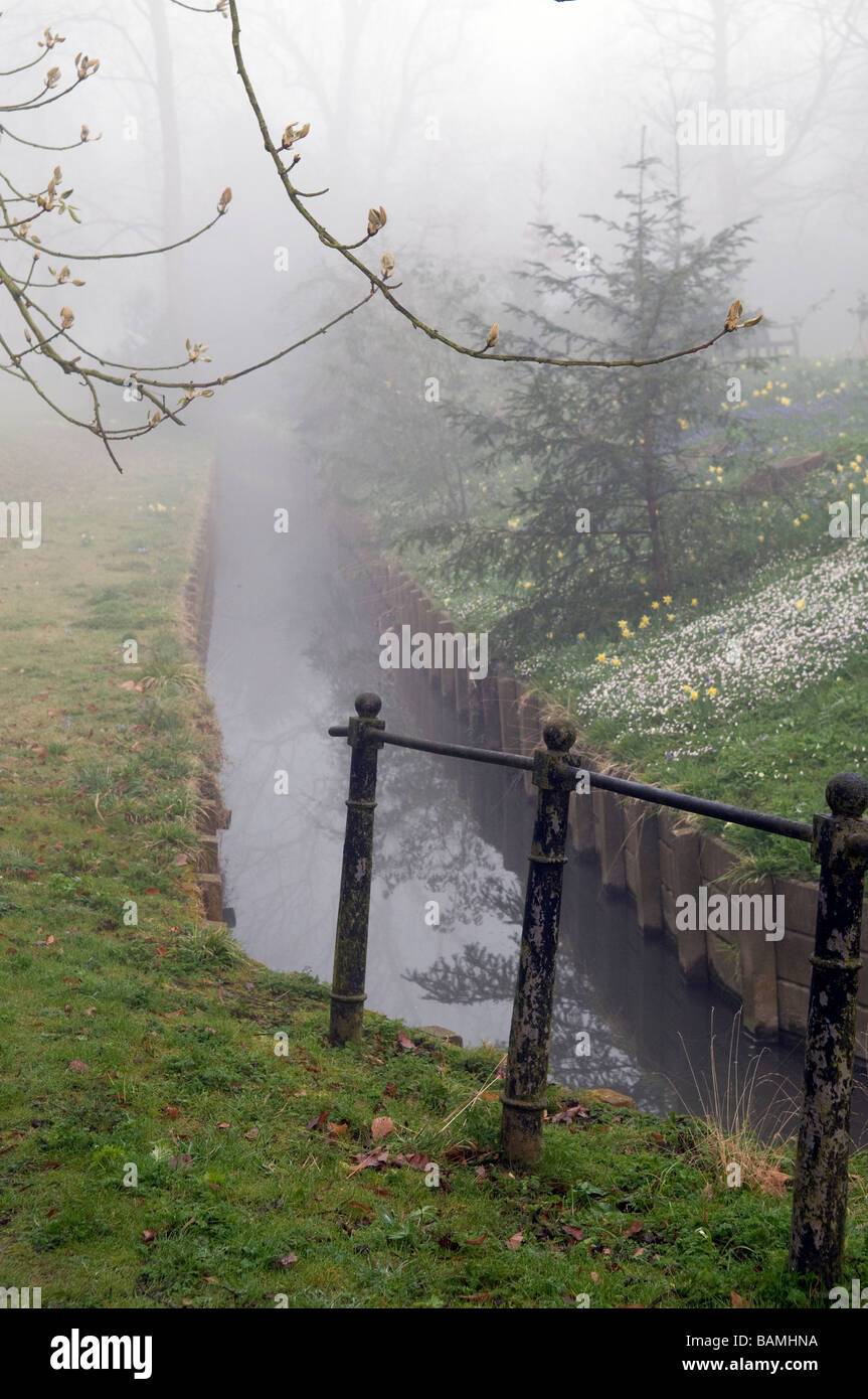 Cambridge su una nebbia Morming Foto Stock
