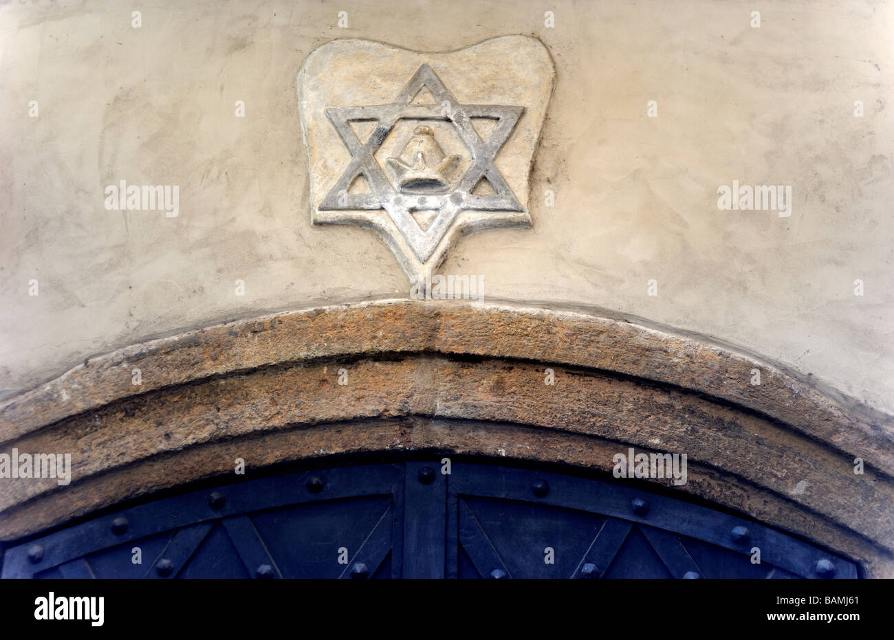 Vecchia sinagoga Staronova synagoga quartiere ebraico di Praga Repubblica Ceca Foto Stock