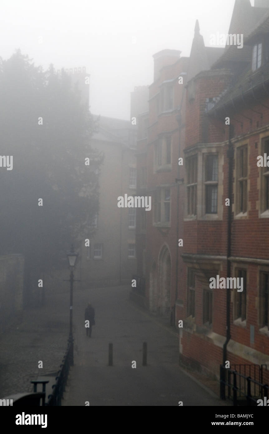Cambridge su una nebbia Morming Foto Stock