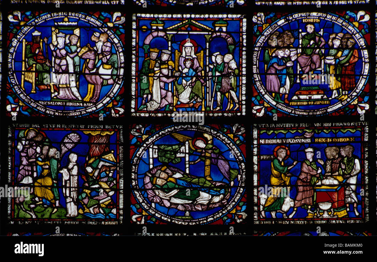 Canterbury il vetro macchiato testamento finestra Foto Stock