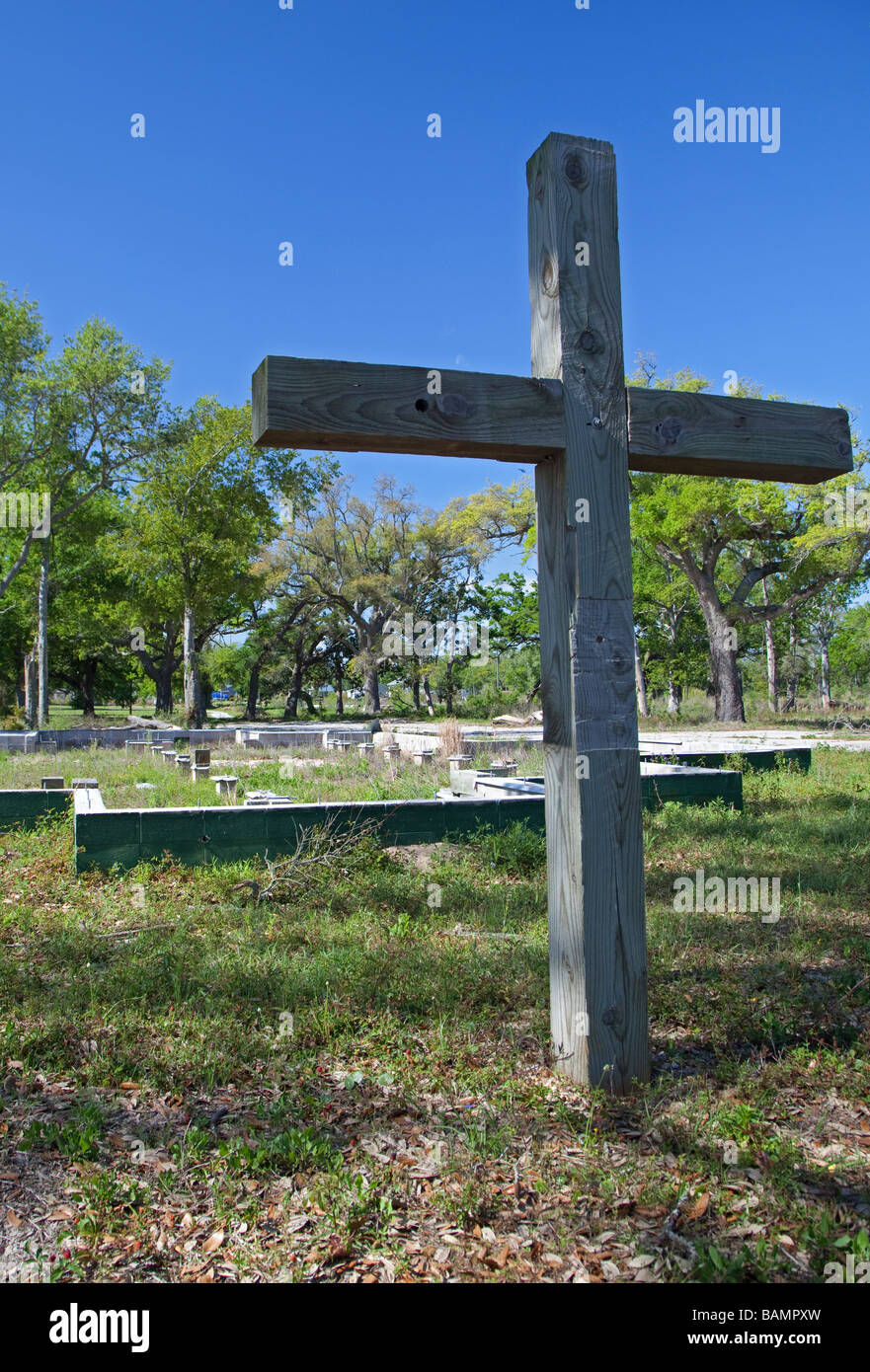 Chiesa distrutta dall'uragano Katrina Foto Stock