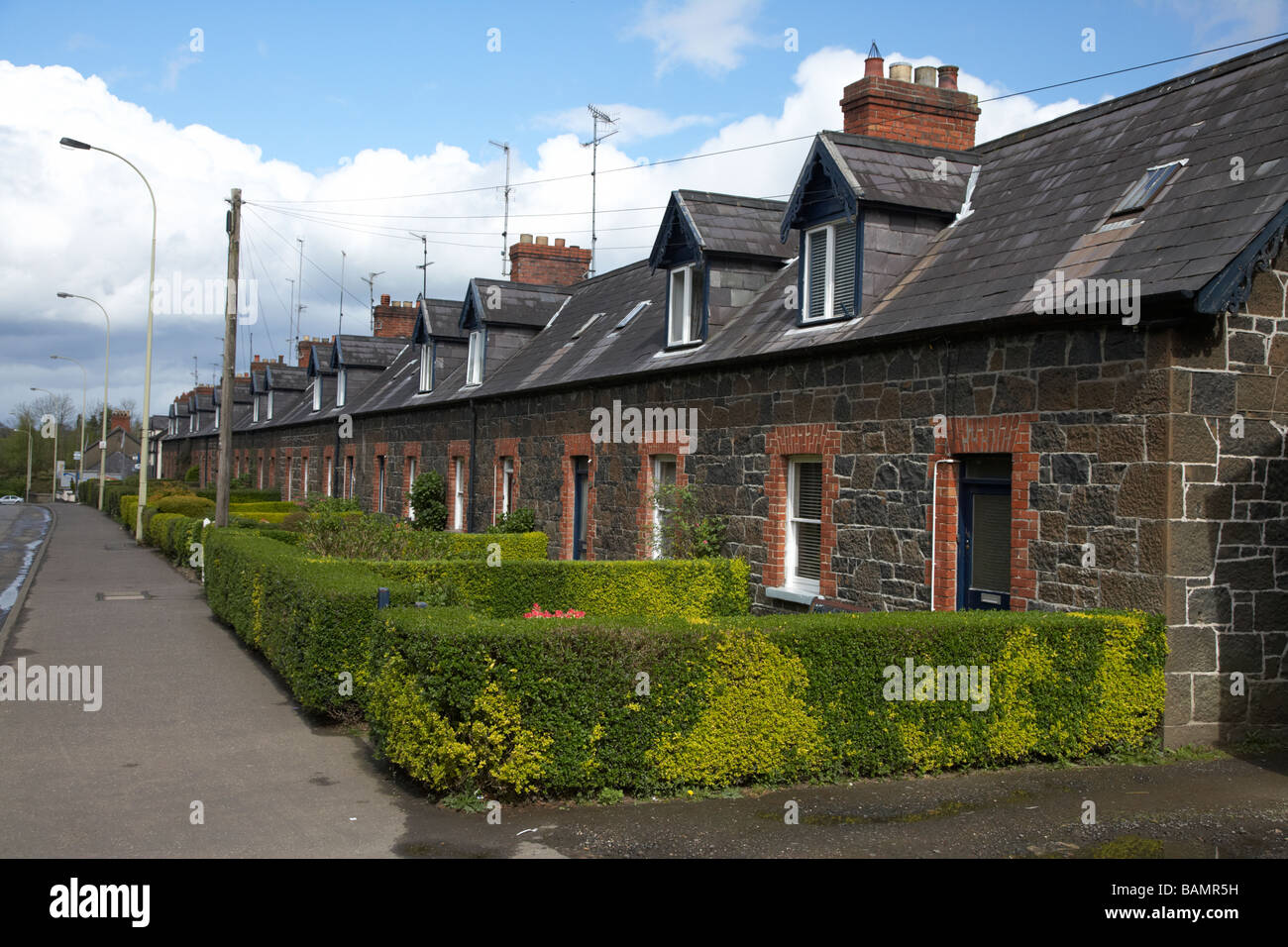 Shanes terrazza shanes street randalstown County Antrim Irlanda del Nord Regno Unito Foto Stock