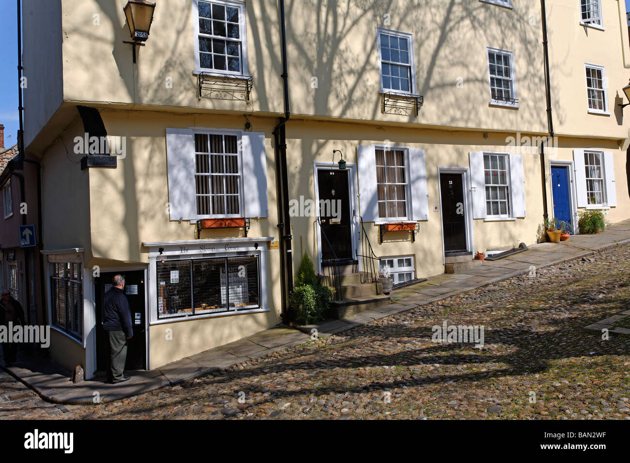 Elm Hill Norwich Norfolk Inghilterra Foto Stock