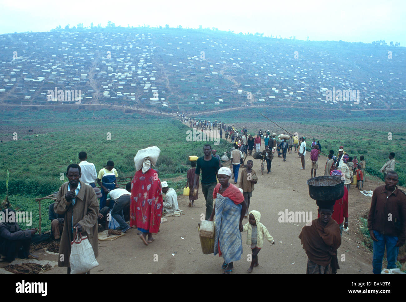 Camp Nyaconga intorno 60 000 di sfollati tutti gli hutu Foto Stock