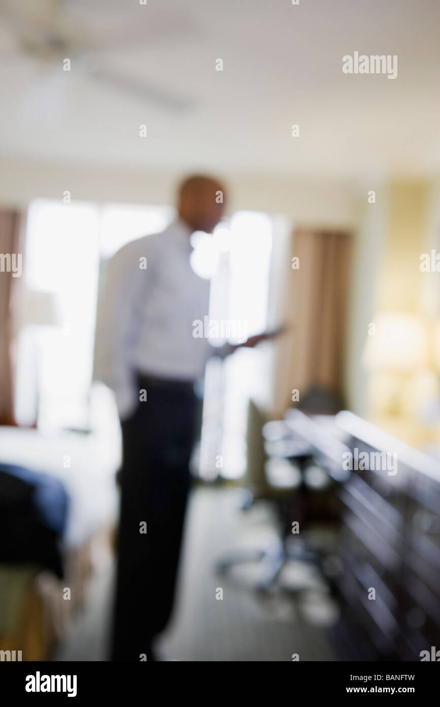 Sfocati imprenditore africani in hotel Foto Stock