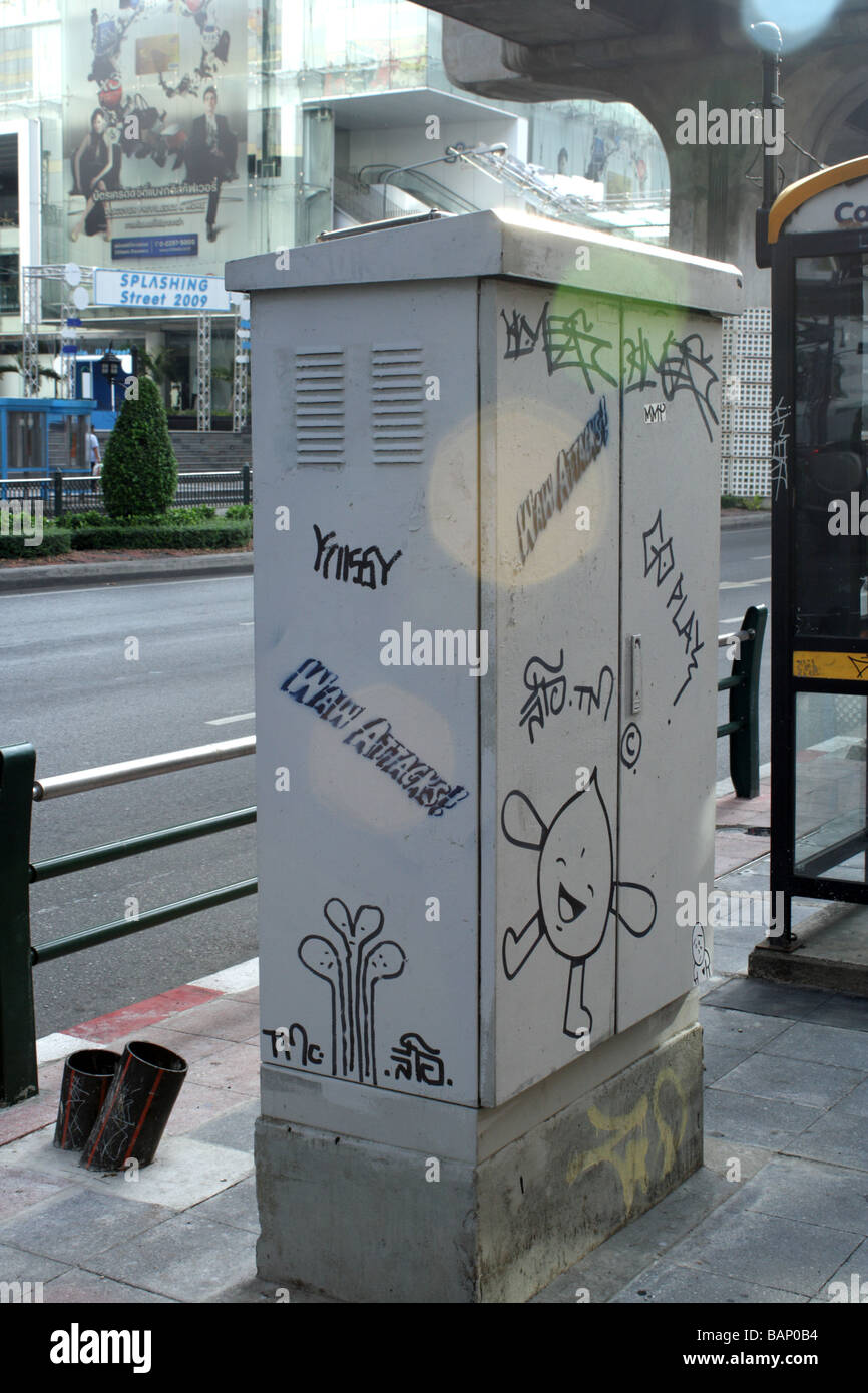 Graffiti a Bangkok , Thailandia Foto Stock