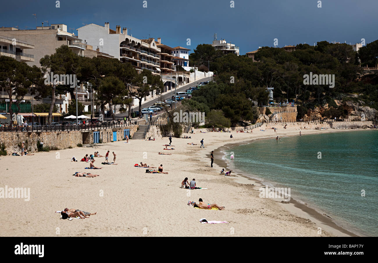 Spiaggia e mare Porto Cristo Mallorca Spagna Spain Foto Stock