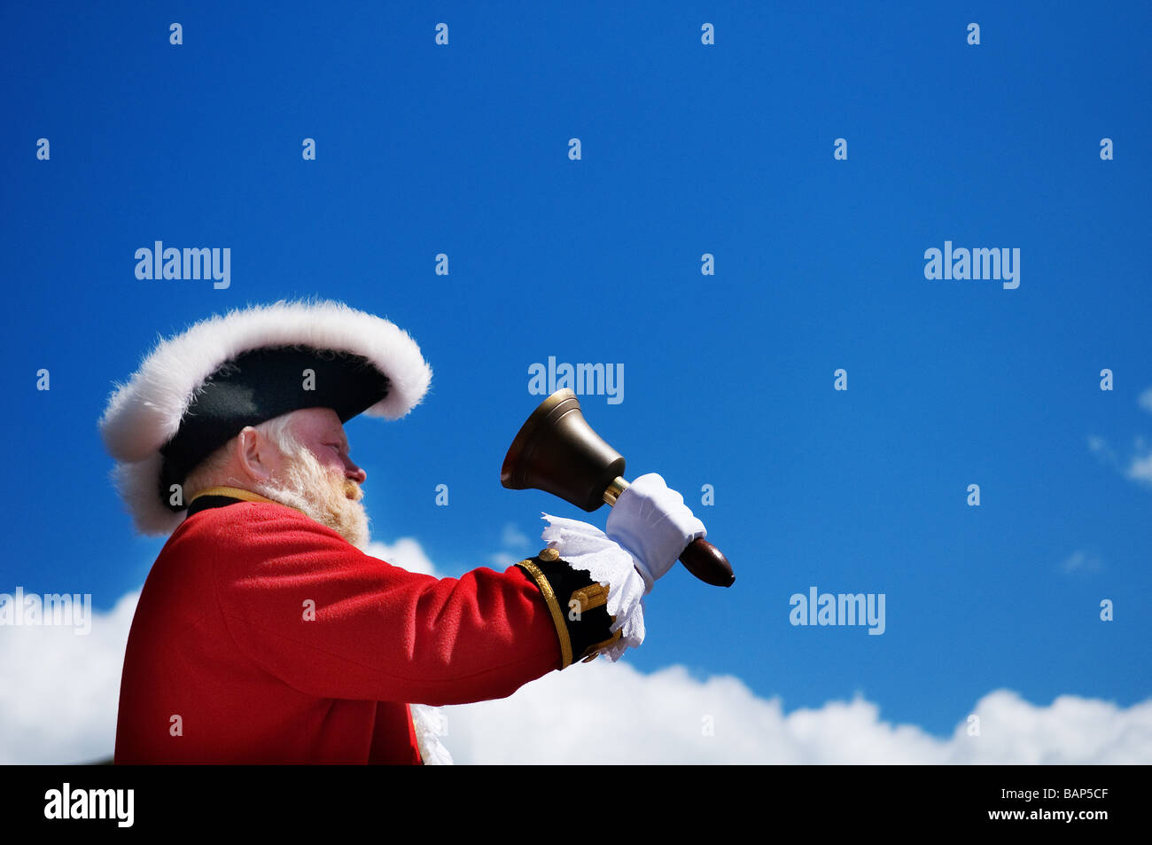Pic martin phelps 25 04 09 Melksham Town Crier Championship 2009 Trevor Heeks di Trowbridge Wiltshire Foto Stock
