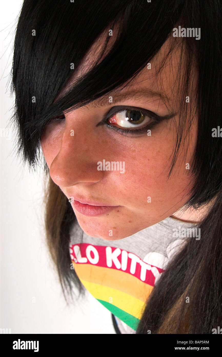 Emo Goth ragazza adolescente Foto Stock