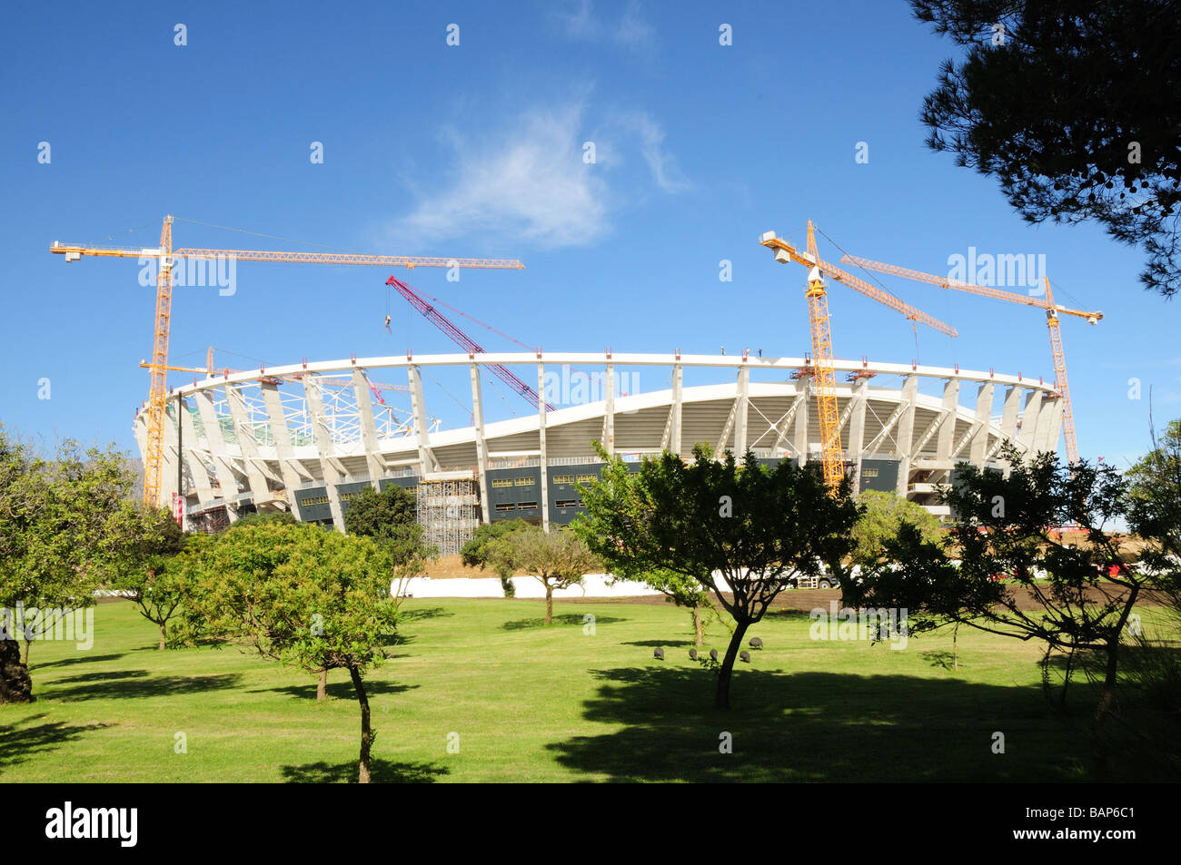 Il Green Point Stadium in costruzione a Cape Town per la coppa del mondo di calcio 2010 in Sud Africa Foto Stock