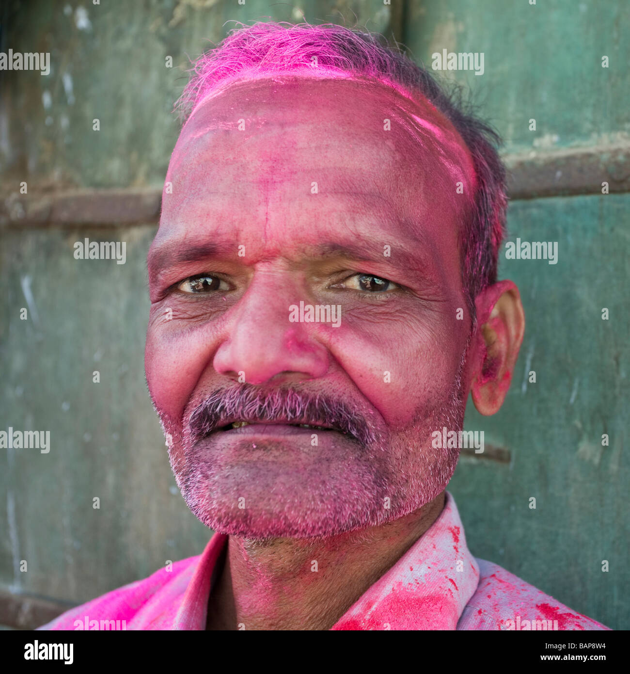 Kishangarh uomo dopo Holi festival Rajasthan, India Foto Stock