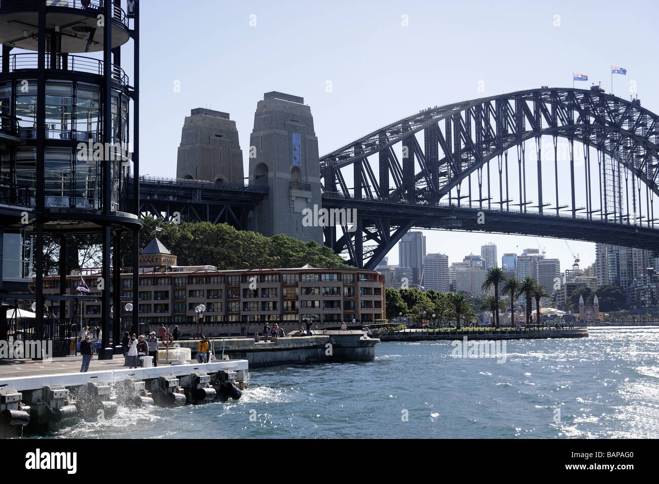 La roccia è un interno-sobborgo della città, il distretto turistico e area storica di Sydney, nello Stato del Nuovo Galles del Sud, Australia. Foto Stock
