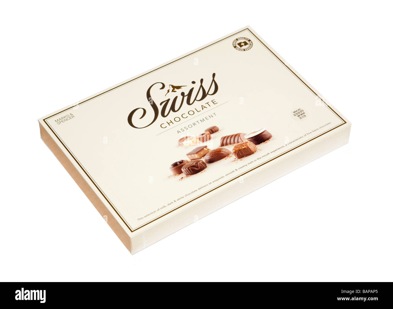Scatola di cioccolatini svizzeri Foto Stock