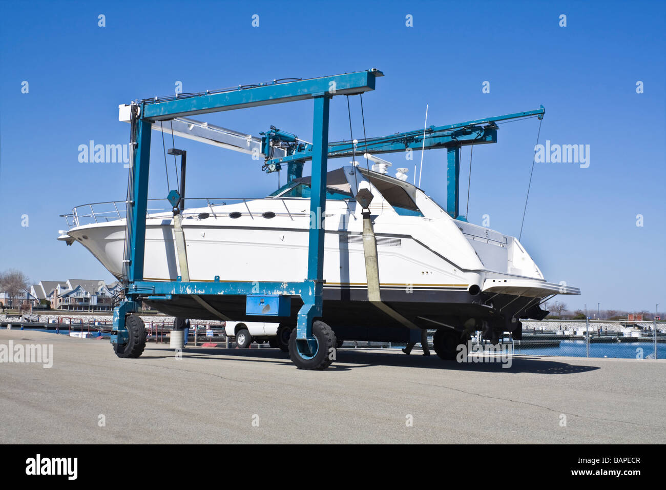Barca lifter osservata in Erie in Pennsylvania Foto Stock