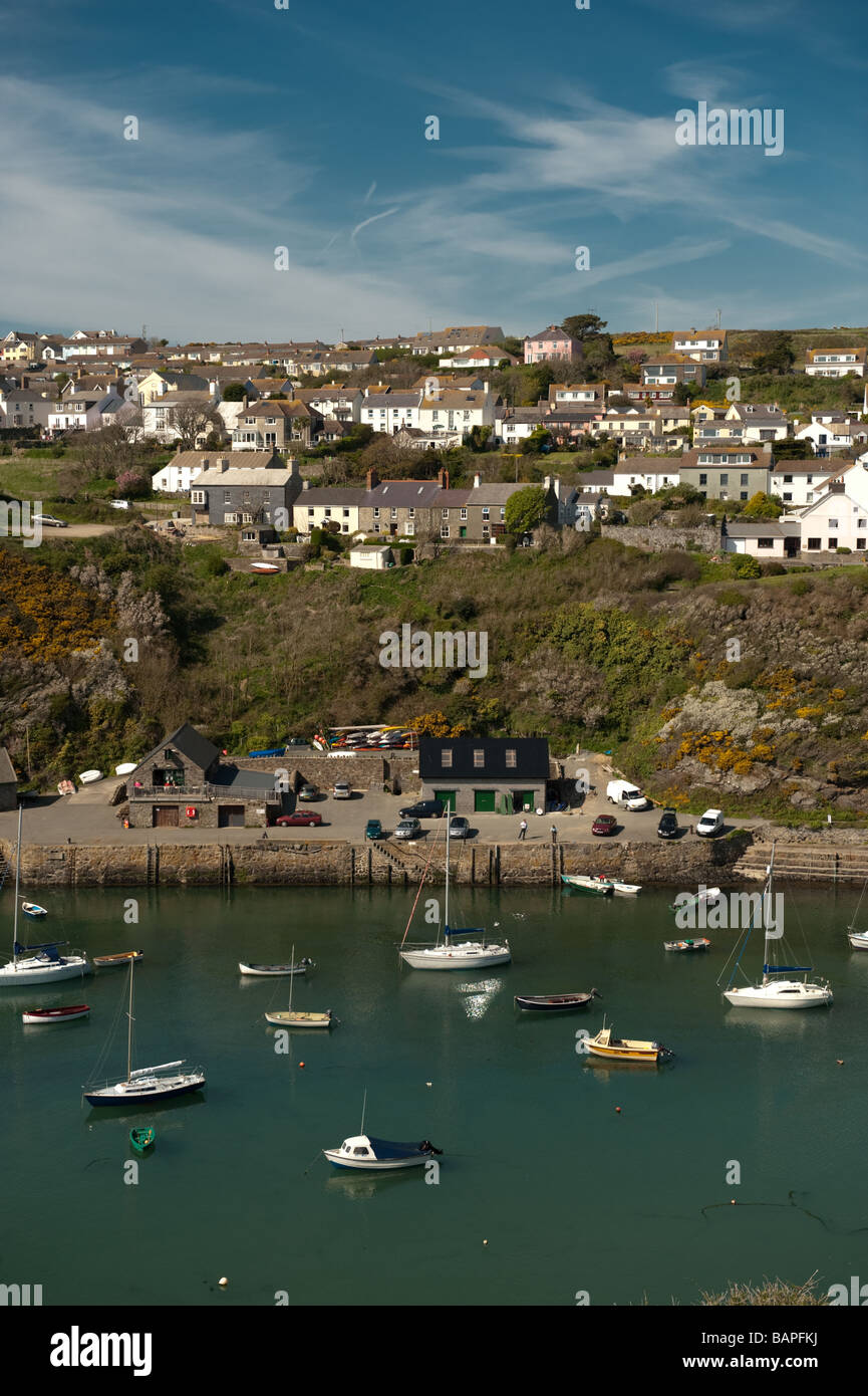 Estate pomeriggio - Barche e yacht ormeggiati in porto Solva Pembrokeshire Coast National Park Wales UK Foto Stock