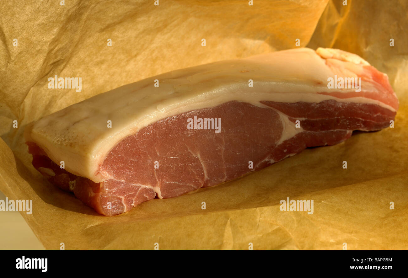 Back bacon unsliced Foto Stock