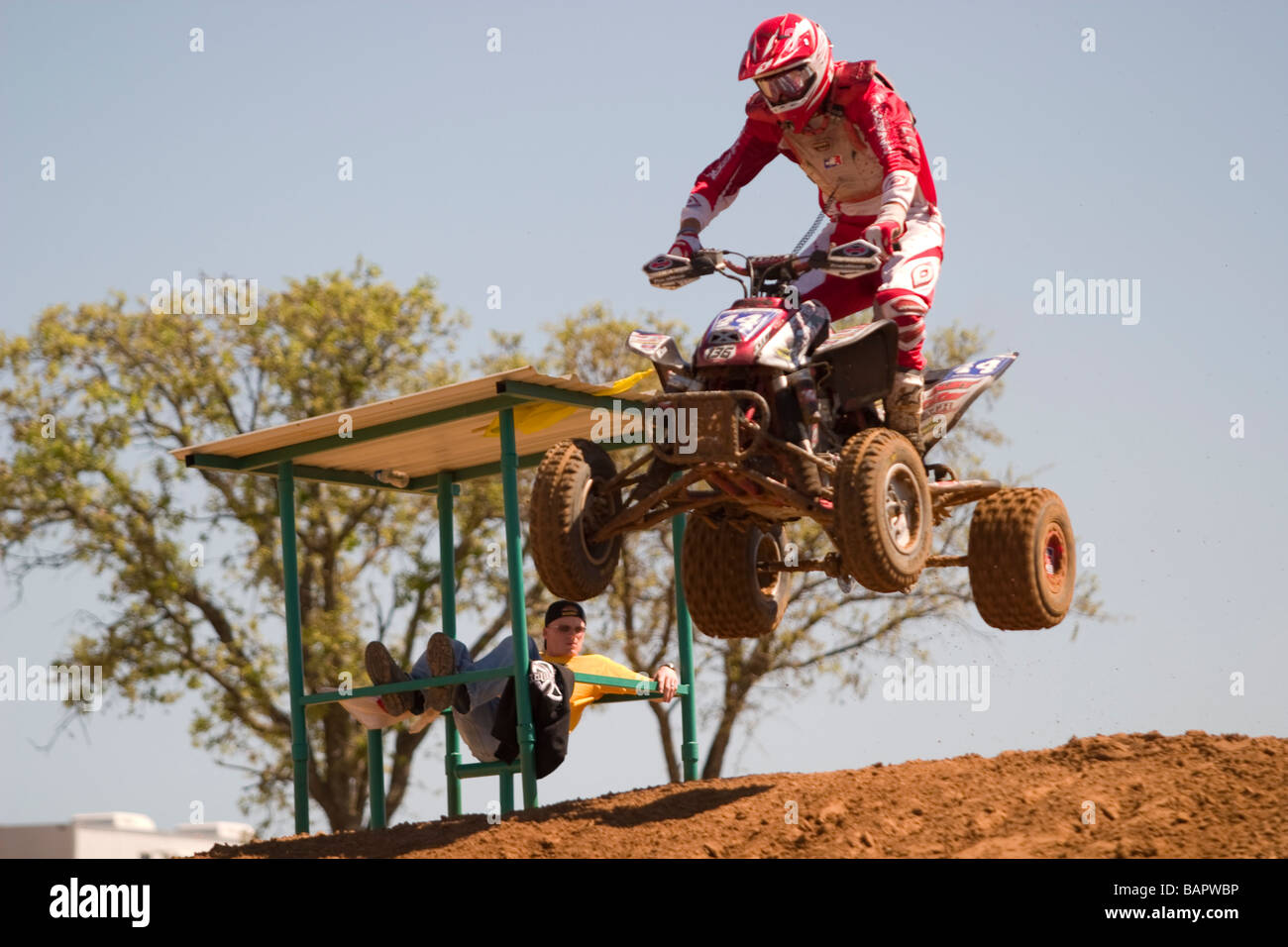 Indipendenti di Pro Rider Ciad Weinen racing quad ATV in Denison Texas Foto Stock