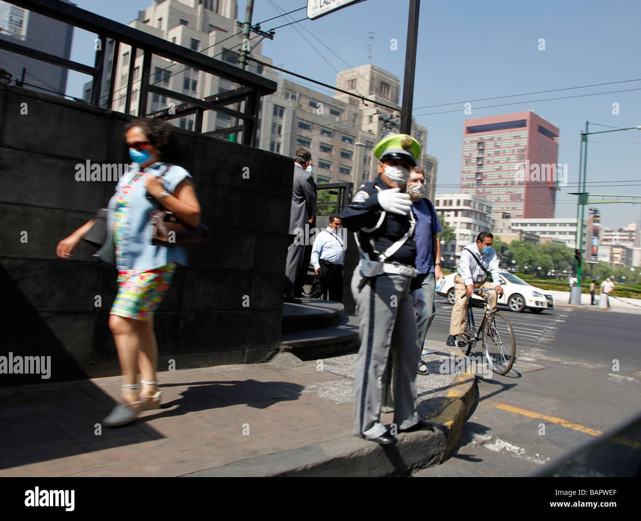 Città del Messico durante l'influenza suina H1n1 epidemia Foto Stock