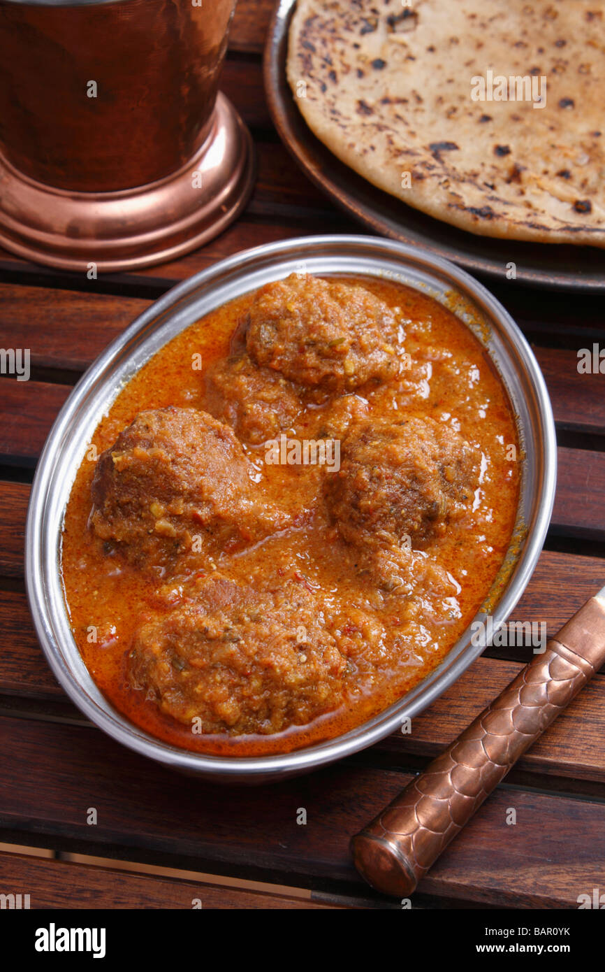 Carni di montone Kofta Curry è delizioso piatto realizzato a partire da carni di montone, di cagliata e la miscela di spezie Foto Stock