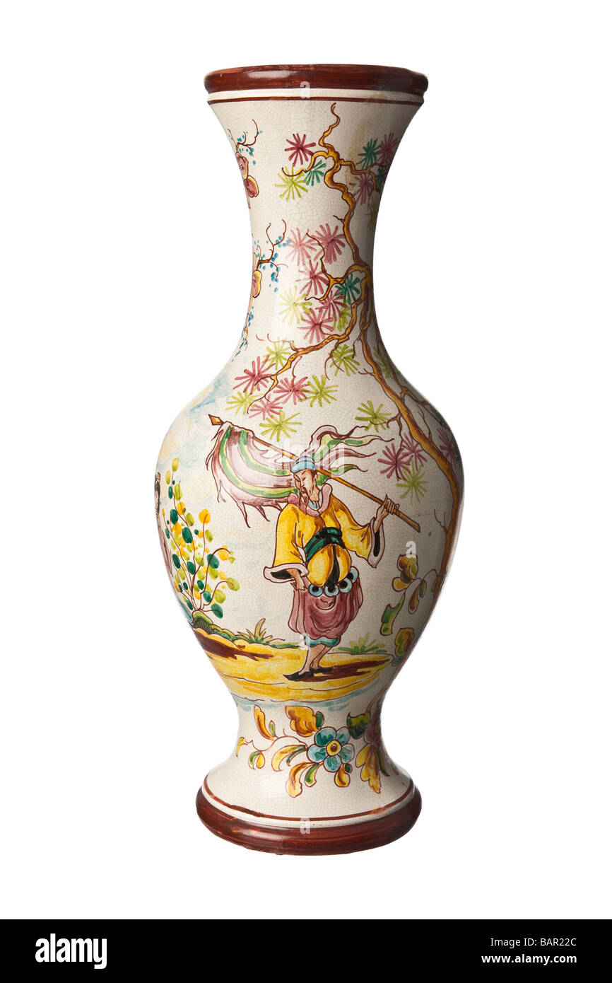 Dipinto giapponese Vaso in ceramica Foto Stock