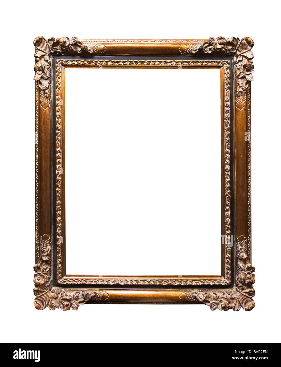 In legno ornati cornice immagine Foto Stock