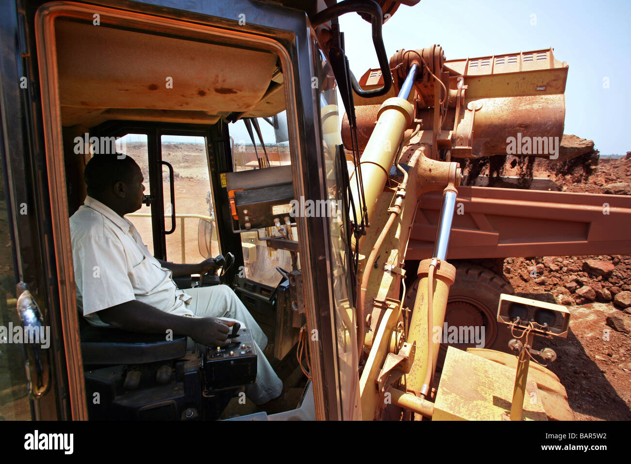 Miniera di bauxite Sangaredi, Guinea, Africa occidentale Foto Stock