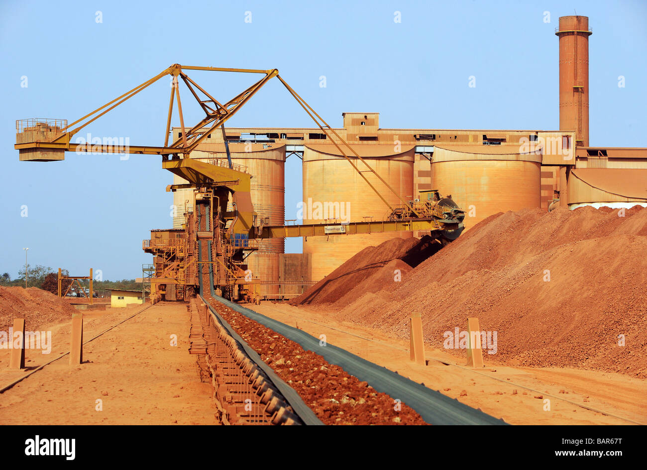 Impianto di bauxite in Sangaredi, Guinea, Africa occidentale Foto Stock