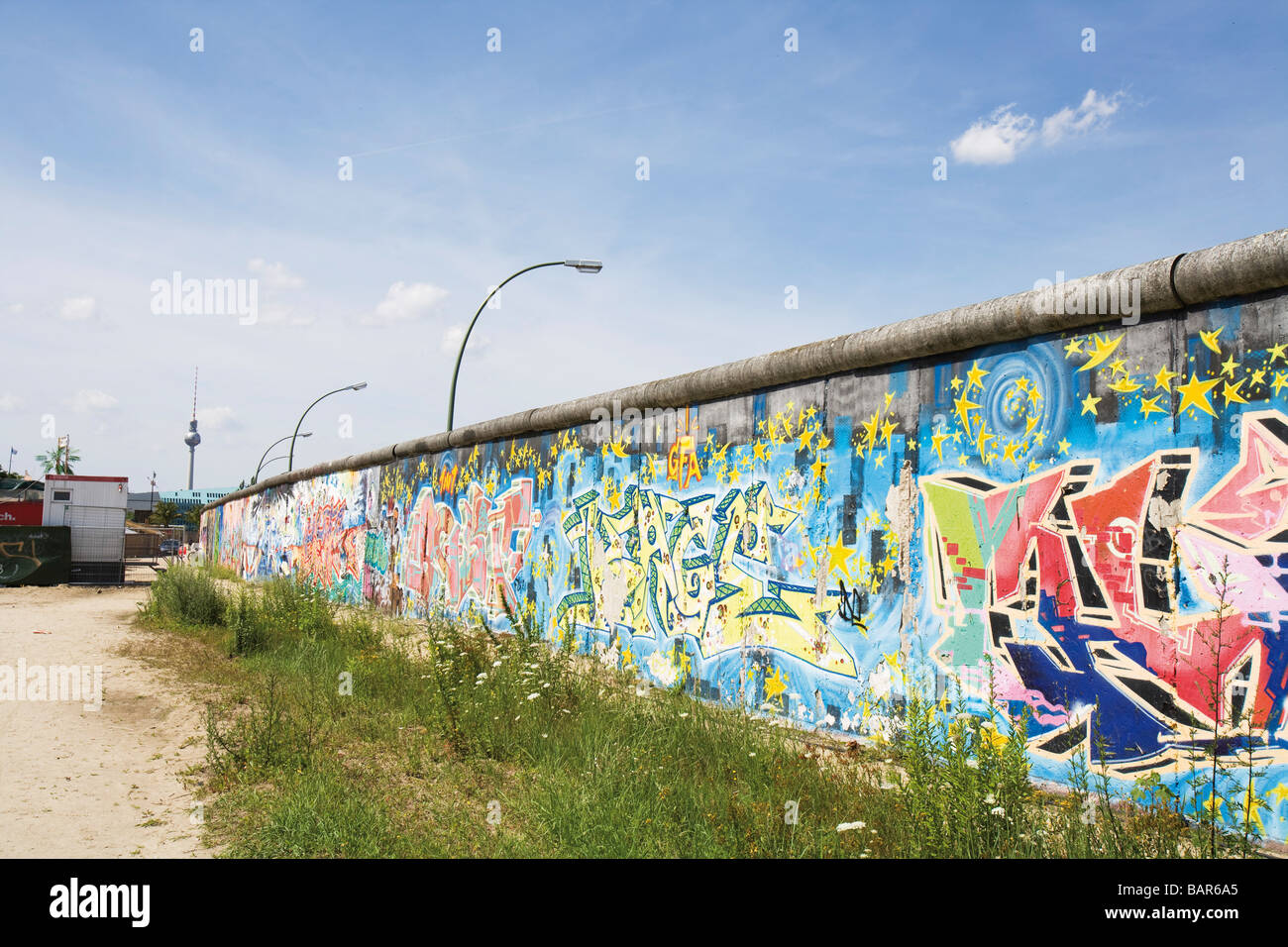 Germania Berlino, a parete con graffiti Foto Stock